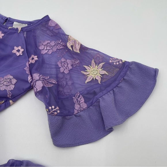 Disney Rapunzel Dress Girls Size 5/6 Disney Store Tangled Princess Purple Floral - Picture 12 of 13